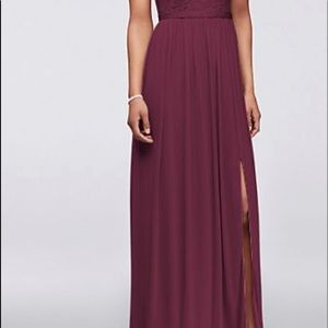 Long One Shoulder Lace Bridesmaid Dress